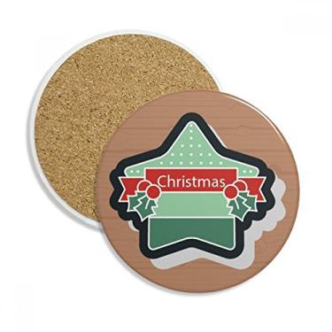 Imagem de Caneca de Natal com ícone de desenho animado de estrela de Natal Caneca de proteção de mesa Pedra absorvente