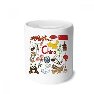 Imagem de DIYthinker China Panda Landscap Caixa de dinheiro com a bandeira nacional de cerâmica para presente de cofrinho