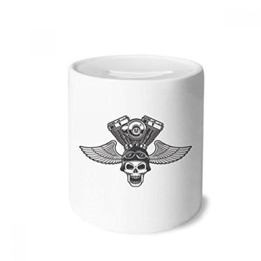 Imagem de DIYthinker Óculos de luz, esqueleto de motocicleta, caixa de dinheiro, caixa de cerâmica para presente de cofrinho