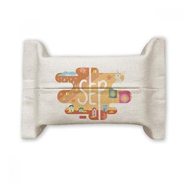 Imagem de Ilustração da temporada do mês de setembro, suporte de capa de papel para lenços faciais, saco de linho de algodão