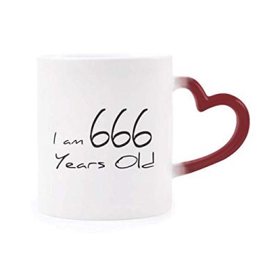 Imagem de Caneca sensível ao calor I am 666 years old Age Idderly Red Color Changing Stoneware Cup
