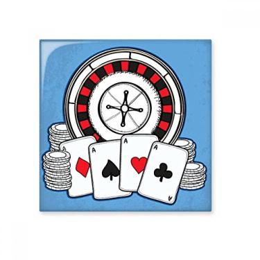 Imagem de Poker Chips Illustração Toca-discos Azulejo de cerâmica brilhante Decalque de pedra adornada de tijolo esmaltado