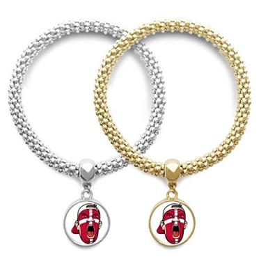 Imagem de DIYthinker Bandeira da Dinamarca Maquiagem Facial Head Cap Lover Pulseira Pingente Joias Presente de Casal