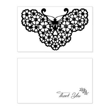Imagem de Borboleta com asas florais, cartão de agradecimento, aniversário, agradecimento de casamento