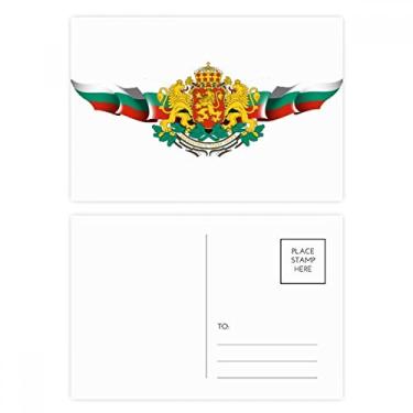 Imagem de Cartão postal com emblema nacional da bandeira da Bulgária
