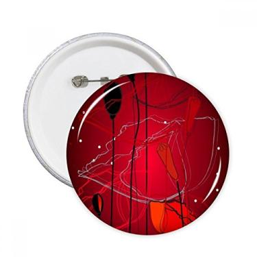 Imagem de Pintura de arte abstrata de flores vermelhas, papoula de milho, broches, decoração de roupas, 5 peças, presente