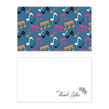 Imagem de Notas musicais coloridas, cartão de agradecimento azul, papel de aniversário, agradecimento de casamento