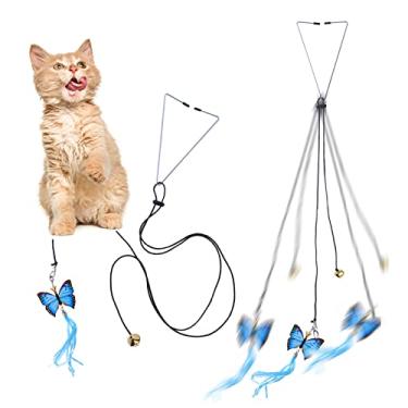 Imagem de Gazechimp Brinquedo de pena gatinho engraçado gato interativo, 20 cm