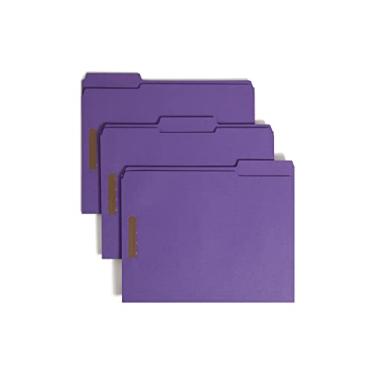 Imagem de Smead Pastas de arquivo de fixação, 50 unidades, roxas, abas reforçadas de corte 1/3, 2 fixadores, tamanho carta (13040)