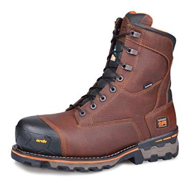 Imagem de Bota industrial masculina Timberland PRO Boondock 20,32 cm Composite Toe Resistente a perfuração Impermeável, Marrom, 8.5