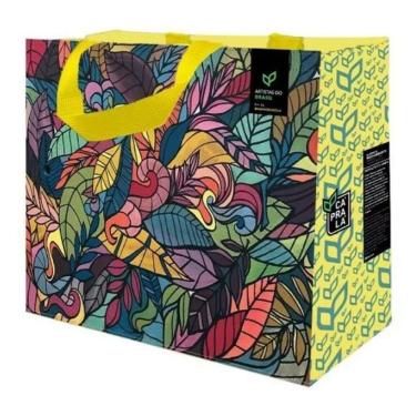 Imagem de Sacola De Ráfia Retornável Grande ecobag 39X44x22cm AMAROMARCELA