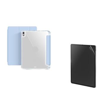 Imagem de Kit Capa + Película Paperlike p iPad Air 5/4 Geração 10.9 - Capa Protetora Anti Impacto Fundo Transparente Fosco e espaço p Apple Pencil Caneta Stylus + Película Fosca p iPad com sensação de papel