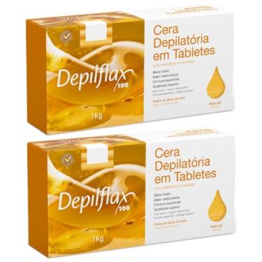 Imagem de COMBO 2KG CERA QUENTE EM TABLETES PARA DEPILACAO DEPILFLAX (2KG MEL NATURAL)