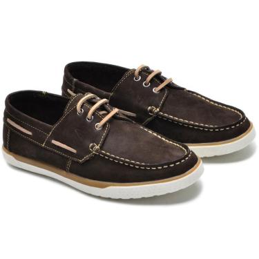 Imagem de Dockside Masculino Couro Calce Fácil Elástico Costurado