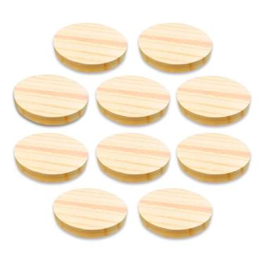 Imagem de 10 Bolachas Disco Madeira Pinus 13 Cm Diâmetro Artesanato
