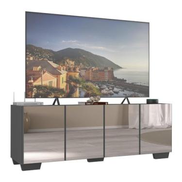 Imagem de Rack Tv até 50 Polegadas com Espelhos 4 Portas Multimóveis Mp1083 Grafite/preto