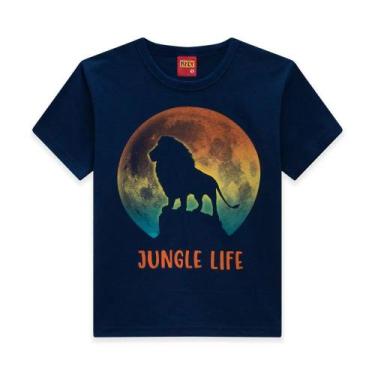 Imagem de Camiseta Infantil Menino Manga Curta Kyly Estampada Jungle Life Meia M
