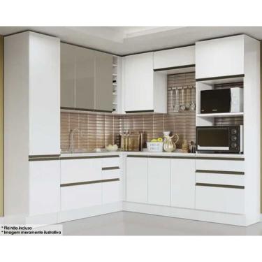 Imagem de Cozinha Modulada Completa Maxxi 10 Peças (3 Armários + 3 Balcões + 2 Paneleiros + 2 Complementos) CZ269 Branco (QS02) - Kappesberg