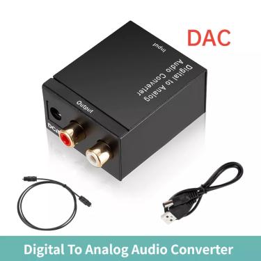 Imagem de USB DAC Amplificador Digital Para Analógico Decodificador De Áudio De Fibra Óptica Toslink Sinal