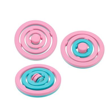 Imagem de ERINGOGO 3 Pecas top flip 3d virar brinquedo de inquietação para crianças giroscópio brinquedos brinquedo educativo peg-top tridimensional calmante corrente de rolo mini unhas pião filho