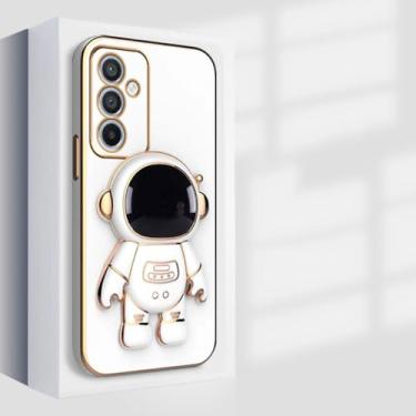 Imagem de Capa de suporte de telefone revestida de astronauta para Samsung Galaxy A14 A24 A34 A54 A74 A04 A04E F13 M13 4G 5G Capa de silicone, branca, para A14 5G