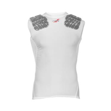Imagem de Zoombang Camisa masculina integrada de ombro sem mangas, Branco, M