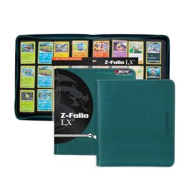 Imagem de BCW Z-Folio LX Zipper Portfolio - Premium Teal Leatherette 12-Pocket Playset Album - 480 Card Capacity - Card Collector's Dream