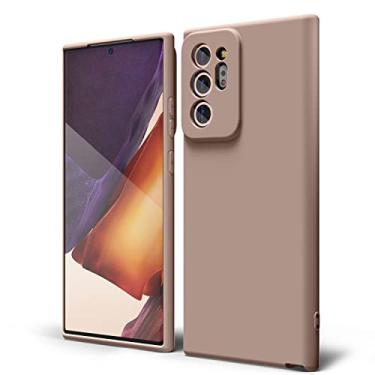 Imagem de oakxco Capa projetada para Samsung Galaxy Note 20 Ultra 2020 com aderência de silicone, capa de telefone de gel de borracha macia para mulheres e meninas bonitas, fina e flexível de proteção TPU de 6,9 polegadas, marrom