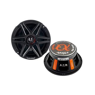 Imagem de Alphasonik ABM65 Série Dynamis 600 watts de alcance médio de 6 polegadas, alto-falantes de áudio para carro, 4 Ohm, 3,8 cm, alumínio revestido de cobre, bobina de voz Kapton de 2 camadas, par médio com grades (2 alto-falantes)
