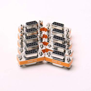 Imagem de DB9 adaptador de porta serial de transferência de dados fêmea para fêmea de modem nulo pacote com 10