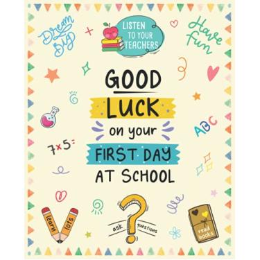 Imagem de Boa sorte no seu primeiro dia na escola: caderno de composição com pauta ampla, 19 x 24 cm, 100 páginas, presente para crianças e adolescentes estudantes (alternativa a um cartão)