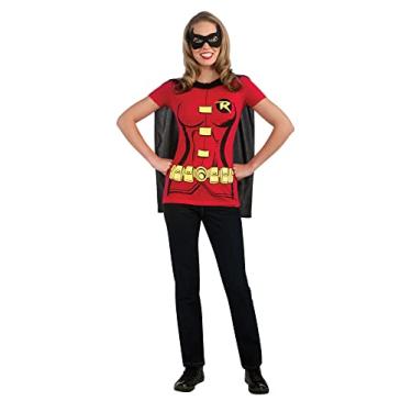 Imagem de Rubie's Costume Co Women's Dc comics robin t-shirt with cape and eye mask, As Shown, Medium