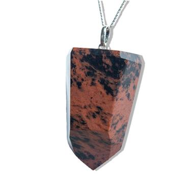 Imagem de Colar Pontinha Obsidiana Mahogany GrandePino Prata 950