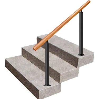 Imagem de Piquete de corrimão para escadas externas, degraus externos, corrimão de madeira, corrimão de segurança para jardim de corredor de villa loft, postes de ferro forjado, corrimão de escada, al