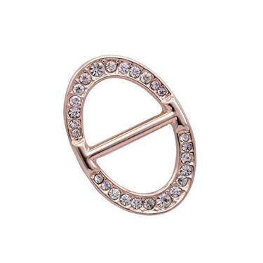 Imagem de 1 peça feminina feminina elegante oval strass metal cachecóis fivela cachecol clipe cachecol anel suporte braçadeira seda sarf fecho para roupas lenço de pescoço, camisetas, metal, dourado, grátis