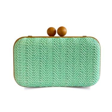 Imagem de Bolsa Clutch Carteira De Festa Moderna Blogueira Helena (Verde Água)