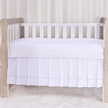 Imagem de Saia De Berço Ponto Palito Padrão Americano ou Nacional (Branco)