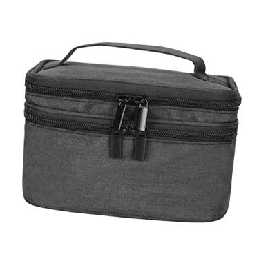 Imagem de Caixa organizadora de 30 frascos para esmaltes | Bolsa de viagem com suporte de óleo essencial | Design de camada dupla com bolsos, faixas elásticas e divisórias | Oxford - Preto