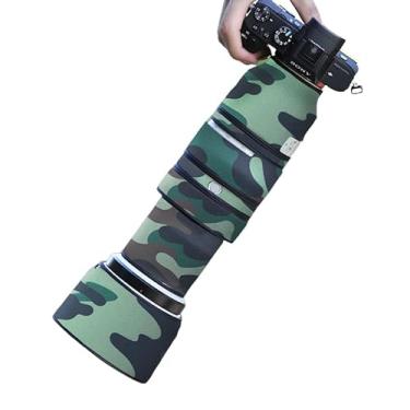 Imagem de CHASING BIRDS Revestimento de lente impermeável camuflado para Sony FE 100-400 mm F4.5-5.6 GM OSS capa protetora de lente à prova de chuva (camuflagem verde militar, com 1,4X e 2,0X TC)