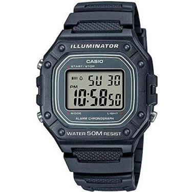 Imagem de Casio Relógio masculino W-218H-1AVCF clássico digital quartzo preto, Cinza, Digital