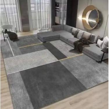 Imagem de Moderno simples sala de estar decoração tapete grande área macio lounge tapete cinza nórdico para quarto tapete, 23,300x400cm