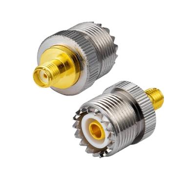 Imagem de POBADY Adaptador Reto de Rádio Bidirecional SMA Fêmea Para UHF Fêmea Adaptador SO239 SMA de 2 Peças Para Rádio Amador Rádio UHF Rádio Walkie Talkie Rádio Adaptador de Antena de Plugue Pl Rádio CB
