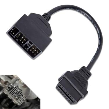 Imagem de dawfall 1 PC Cabo OBD1 de 22 pinos para OBD2 de 16 pinos, adaptador de conversão de 30 cm, funciona com ferramentas de scanner OBD2, arnês de diagnóstico antiinterferência flexível, compatível com