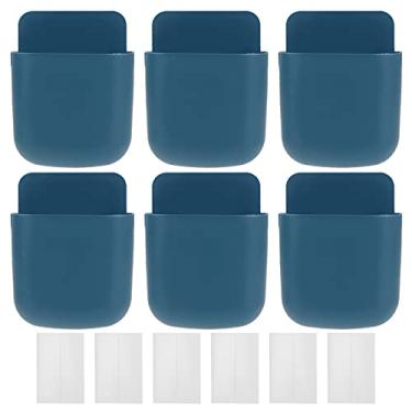 Imagem de Suporte de Controle Remoto de 6 Peças, Caixa de Armazenamento de Mídia de Montagem na Parede Com Adesivo para Escola de Cabeceira Em Casa, Caixa de Armazenamento de Caneta de