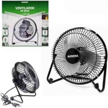 Imagem de Ventilador de Mesa USB Premium Mini com 4 Pás de Metal Potente e Silen