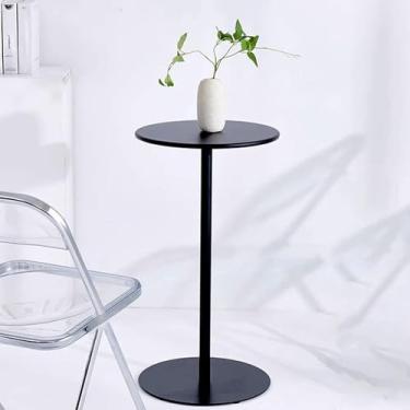 Imagem de Mesa de bar alta mesa de bistrô mesa lateral pequena redonda: mesas modernas de metal para sala de estar, mesa de centro de ferro fosco preto para quarto, mesa de bar circular pub mesa alta de jantar