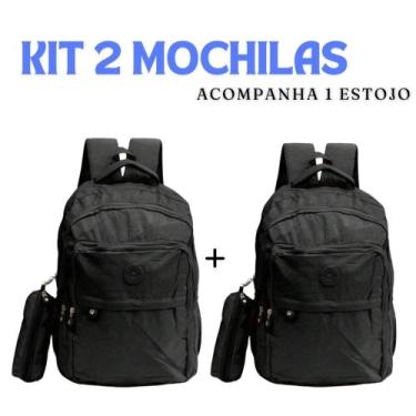 Imagem de Kit 2 Mochilas Bolsa Escolar Adolescente Feminina Reforçada Faculdade 