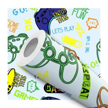 Imagem de Papel De Parede Adesivo Lavável Infantil Video Game Controles - Deliqu