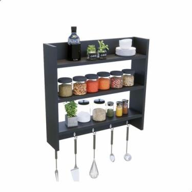 Imagem de Porta Temperos Cor Preto Prateleiras Para Porta Condimentos - Co2Beer
