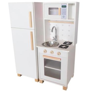 Imagem de Kit Mini Cozinha Infantil com Geladeira - Eita Casa Perfeita, Branco